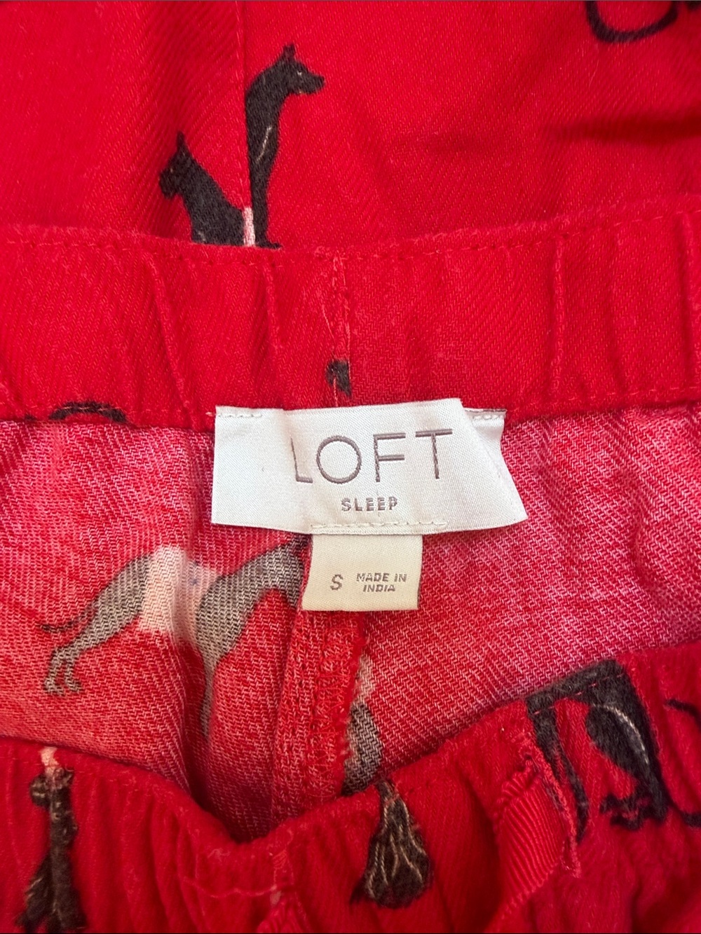 Loft red Dog print sleepwear set S/M. - Picture 6 of 13